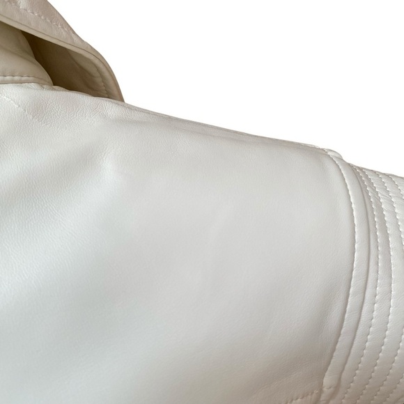 House of Harlow 1960 Arctic Wolf Faux Leather Midi Shirt Dress Size M NWT - Picture 13 of 16